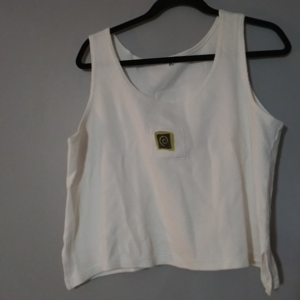 Hand Jive Women’s Decorative Tank Top Wearable Art Size Medium ribbed crop